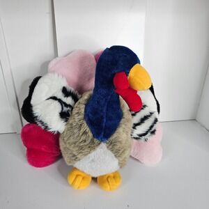 Vintage Plush Turkey Stuffed Animal Thanksgiving Fall Holiday Decor Colorful Fun
